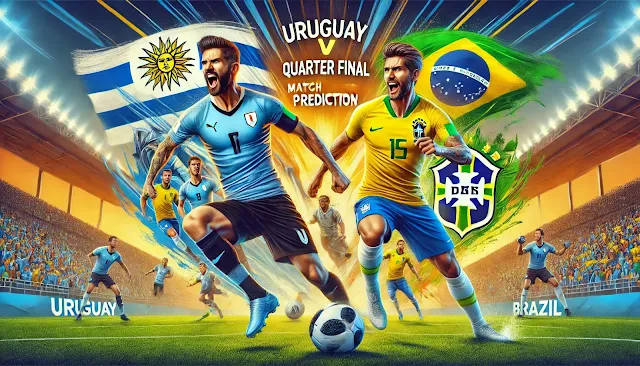 Uruguay vs Brazil Quarter Final Football Match